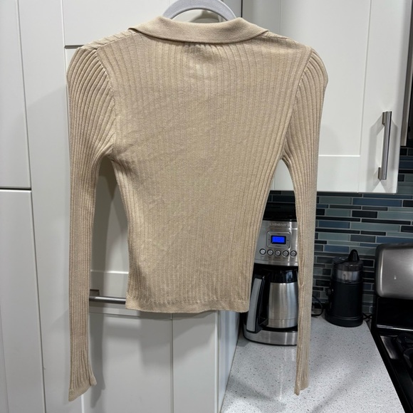 NWT Topshop collared ribbed long sleeve top - Picture 5 of 5